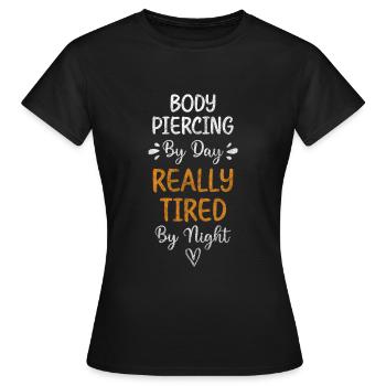 piercing piercing body jewelry plug - Women's T-Shirt - black - Front - AI Model Female 172 dark (172cm)