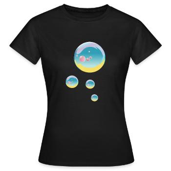 Bulles - T-shirt Femme - noir - Devant - AI Model Female 172 dark (172cm)