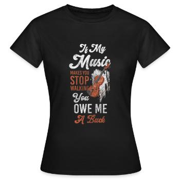 Music Town Musicien Divertissement Band - T-shirt Femme - noir - Devant - AI Model Female 172 dark (172cm)