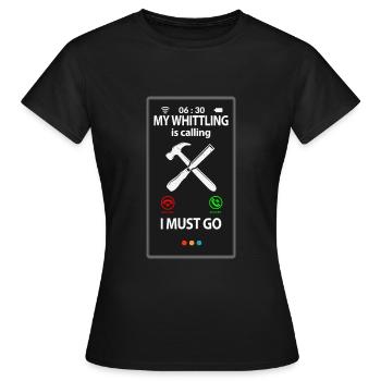Whittling Holzschnitzer Holz Schnitzen Spruch - Frauen T-Shirt - Schwarz - Vorne - AI Model Female 172 dark (172cm)