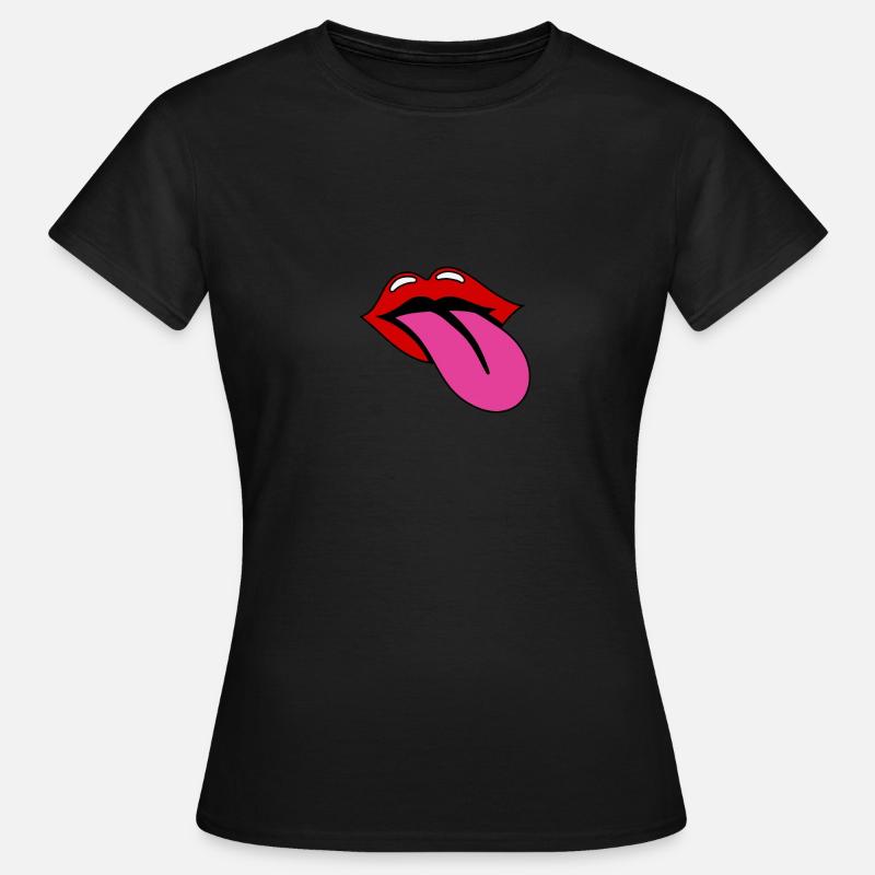 Lingua di bocca - Maglietta da donna - nero