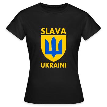 Slava ukraini - T-shirt Femme - noir - Devant - AI Model Female 172 dark (172cm)