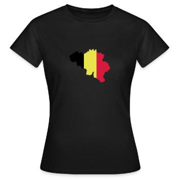 Belgien - Frauen T-Shirt - Schwarz - Vorne - AI Model Female 172 dark (172cm)