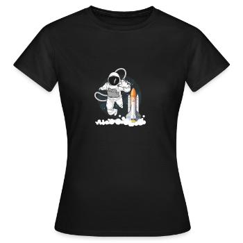 Astronaute dans l'espace - T-shirt Femme - noir - Devant - AI Model Female 172 dark (172cm)