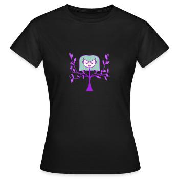 Dessin animé mignon - T-shirt Femme - noir - Devant - AI Model Female 172 dark (172cm)