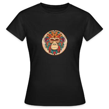 Kunstvoller Affe - Frauen T-Shirt - Schwarz - Vorne - AI Model Female 172 dark (172cm)