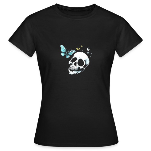 Totenkopf mit Schmetterling - Frauen T-Shirt