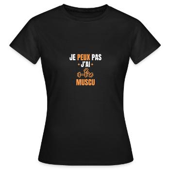 I can't I worked out - Women's T-Shirt - black - Front - AI Model Female 172 dark (172cm)