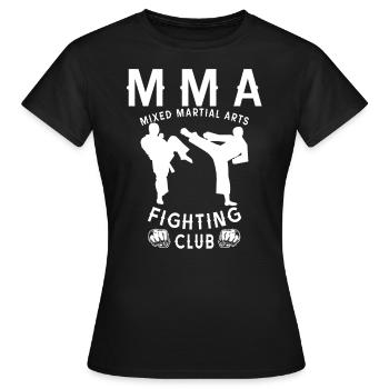MMA Fighter Mixed Martial Arts Kampfsport Sportler - Frauen T-Shirt - Schwarz - Vorne - AI Model Female 172 dark (172cm)