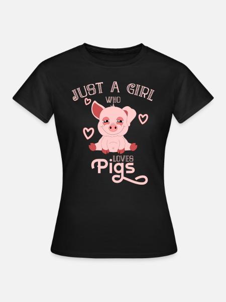Cochon cochon cochon petite fille jour de valentine - T-shirt Femme - noir