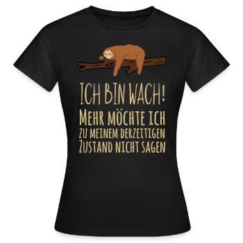 Paresse Lève-tard Moustache matinale Lève-tôt - T-shirt Femme - noir - Devant - AI Model Female 172 dark (172cm)