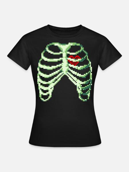 8bit Heart - Frauen T-Shirt - Schwarz
