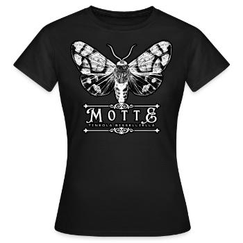 Motte -Tineola bisselliella - Goth Shirt - Frauen T-Shirt - Schwarz - Vorne - AI Model Female 172 dark (172cm)