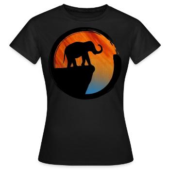 Elephant Sunset Silhouette - Women's T-Shirt - black - Front - AI Model Female 172 dark (172cm)
