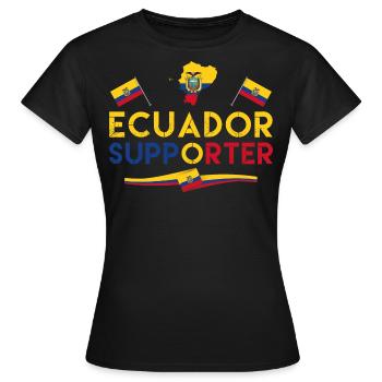 fan de ecuador supporter. Supporter d'Équateur. - T-shirt Femme - noir - Devant - AI Model Female 172 dark (172cm)