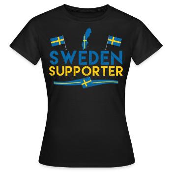 fan de sweden supporter. Supporter de Suède. - T-shirt Femme - noir - Devant - AI Model Female 172 dark (172cm)