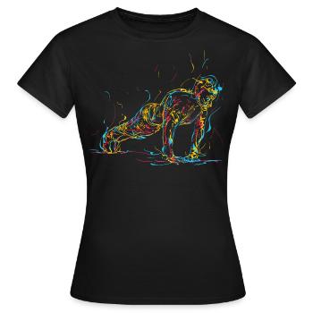 Liegestützen Krafttraining Calesthenics - Frauen T-Shirt - Schwarz - Vorne - AI Model Female 172 dark (172cm)