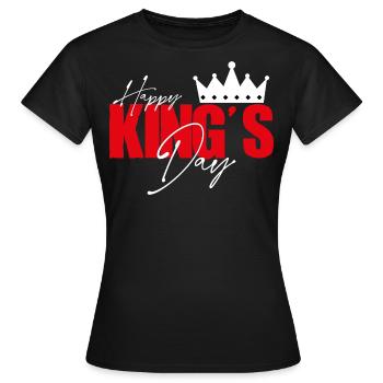 Happy king's day. Fête des rois. Roi pour un jour. - T-shirt Femme - noir - Devant - AI Model Female 172 dark (172cm)