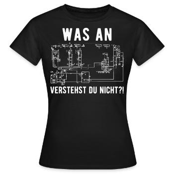 Heizungsbauer SHK Techniker Anlagenmechaniker - Frauen T-Shirt - Schwarz - Vorne - AI Model Female 172 dark (172cm)
