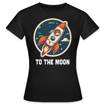 To The Moon Shiba Inu Rocket Crypto Currency - Women's T-Shirt - black - Front - AI Model Female 172 dark (172cm)