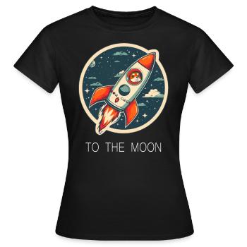To The Moon Shiba Inu Rocket Crypto Currency - Women's T-Shirt - black - Front - AI Model Female 172 dark (172cm)