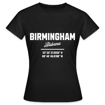 Koordinaten Von Birmingham Alabama - Frauen T-Shirt - Schwarz - Vorne - AI Model Female 172 dark (172cm)