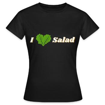 J’adore la salade - T-shirt Femme - noir - Devant - AI Model Female 172 dark (172cm)