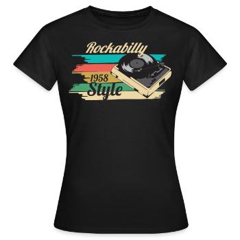 rockabilly - Frauen T-Shirt - Schwarz - Vorne - AI Model Female 172 dark (172cm)