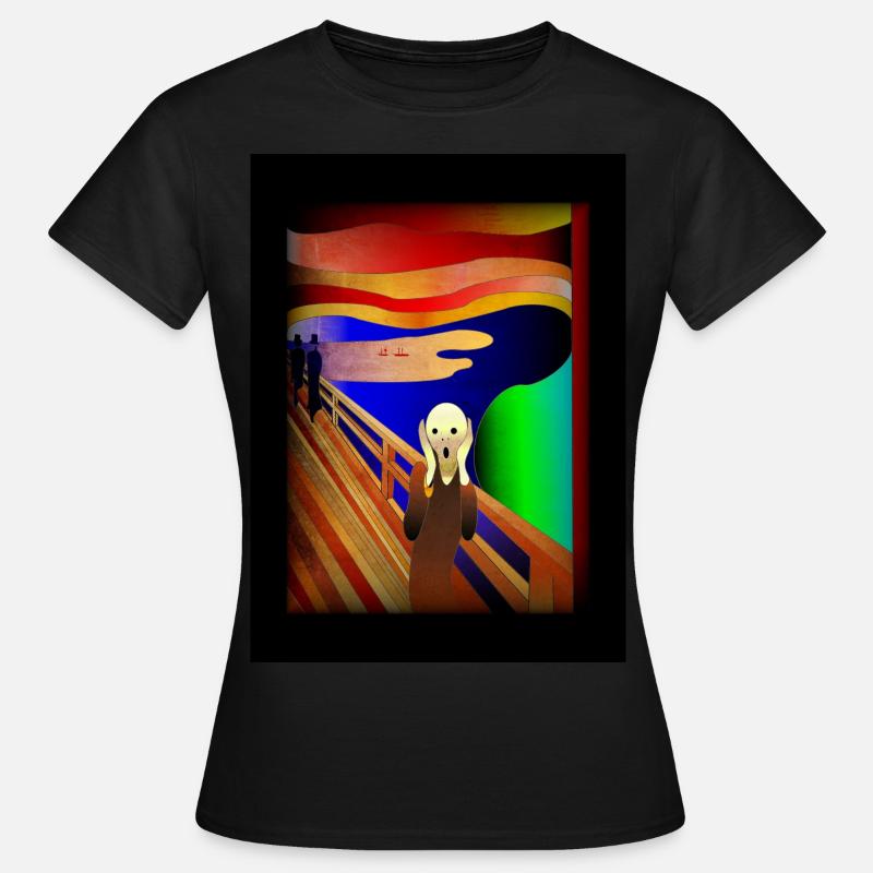 The Scream By Edvard Munch - My Interpretation. - Women's T-Shirt - black