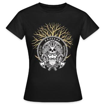Viking Valhalla Nordic Warrior Axe Yggdrasil - Maglietta da donna - nero - Fronte - AI Model Female 172 dark (172cm)