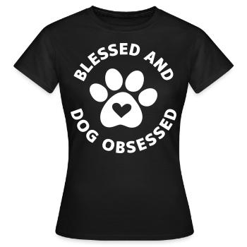 and dog-obsessed - Women's T-Shirt - black - Front - AI Model Female 172 dark (172cm)