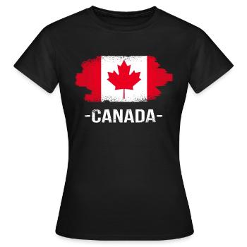 Drapeau du Canada - T-shirt Femme - noir - Devant - AI Model Female 172 dark (172cm)