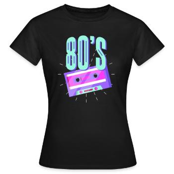 80s Kassette 80er - Frauen T-Shirt - Schwarz - Vorne - AI Model Female 172 dark (172cm)