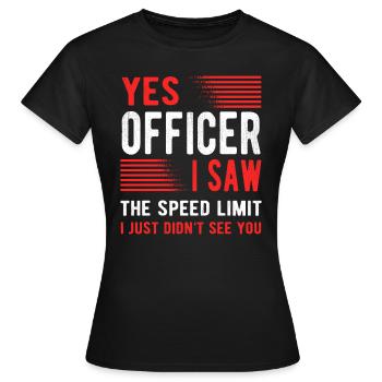 Radar de vitesse de police de limitation de vitesse - T-shirt Femme - noir - Devant - AI Model Female 172 dark (172cm)