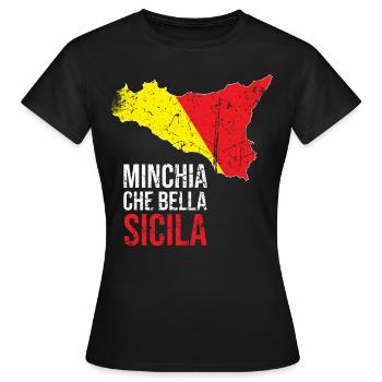 MINCHIA CHE BELLA PALERMO Sicilia - Women's T-Shirt - black - Front - AI Model Female 172 dark (172cm)