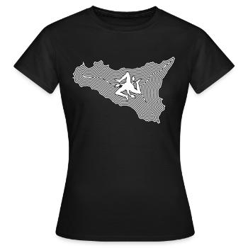 trinacria bandiera siciliana maglietta - T-shirt Femme - noir - Devant - AI Model Female 172 dark (172cm)