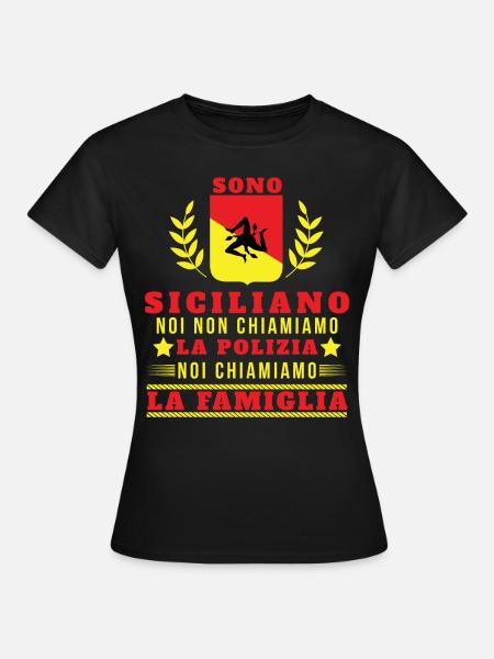 Sono Siciliano Noi Chiamiamo La Familglia Trinacri - Koszulka damska - czarny