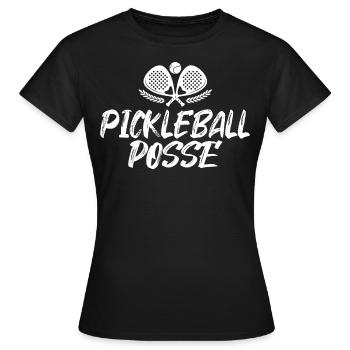 Pickleball Posse - T-shirt Femme - noir - Devant - AI Model Female 172 dark (172cm)