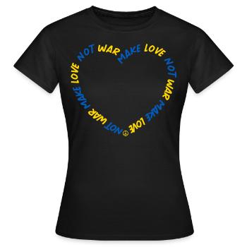 Faire l’amour Pas de guerre Paix Ukraine - T-shirt Femme - noir - Devant - AI Model Female 172 dark (172cm)