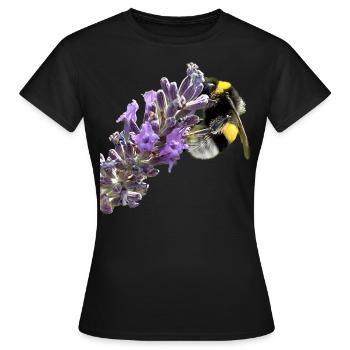 Lavendel Hummel - Frauen T-Shirt - Schwarz - Vorne - AI Model Female 172 dark (172cm)
