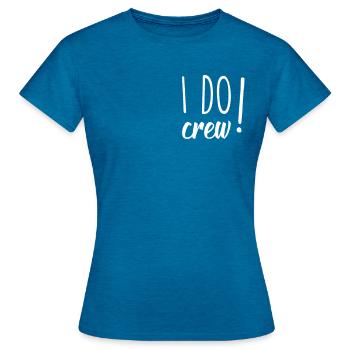 je fais équipe - T-shirt Femme - bleu saphir antique chiné - Devant - AI Model Female 172 dark (172cm)