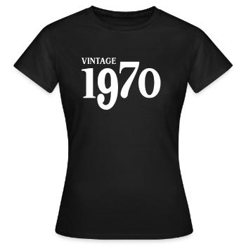 Vintage 1970 - Frauen T-Shirt - Schwarz - Vorne - AI Model Female 172 dark (172cm)
