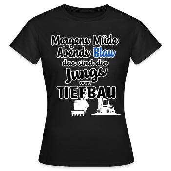 Das sind die Jungs vom Tiefbau - Frauen T-Shirt - Schwarz - Vorne - AI Model Female 172 dark (172cm)