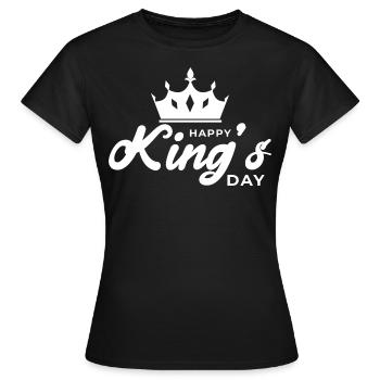 Happy king's day. Fête des rois. Roi pour un jour. - T-shirt Femme - noir - Devant - AI Model Female 172 dark (172cm)