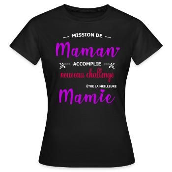 Mission meilleure mamie - T-shirt Femme - noir - Devant - AI Model Female 172 dark (172cm)