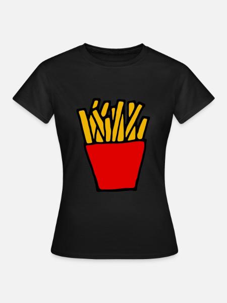 Pommes Frites - Frauen T-Shirt - Schwarz