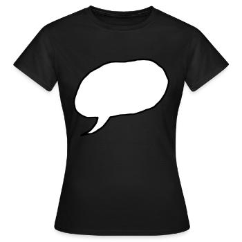 speech bubble - Women's T-Shirt - black - Front - AI Model Female 172 dark (172cm)