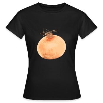 Zwiebel - Frauen T-Shirt - Schwarz - Vorne - AI Model Female 172 dark (172cm)