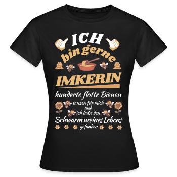 Ich bin gerne Imkerin - Frauen T-Shirt - Schwarz - Vorne - AI Model Female 172 dark (172cm)
