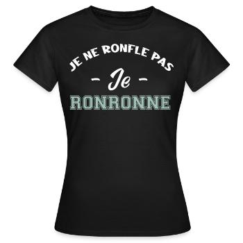 je ne ronfle pas je ronronne - T-shirt Femme - noir - Devant - AI Model Female 172 dark (172cm)